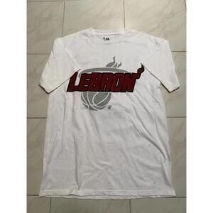 Majestic Miami Heat Lebron James Witness Shirt Men M White